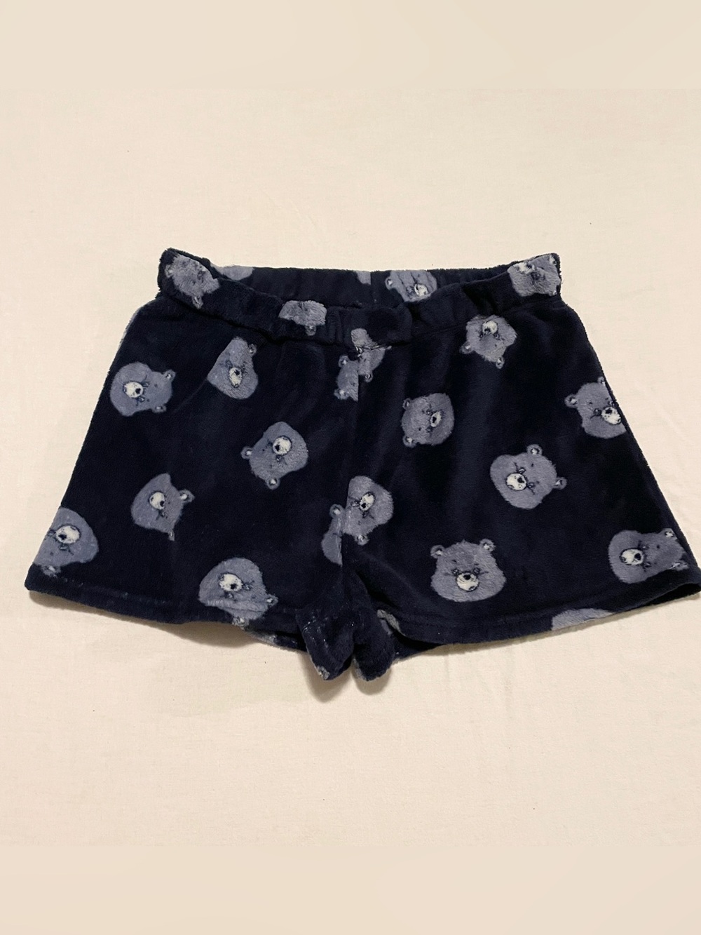 Care Bears Navy Blue Plush Pajama Shorts Women's Size Medium Soft Loungewear